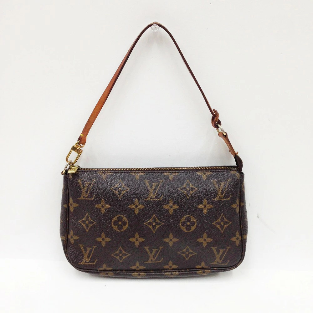 Louis Vuitton Monogram Pochette Accessoires Accessory Pouch Clutch Brown